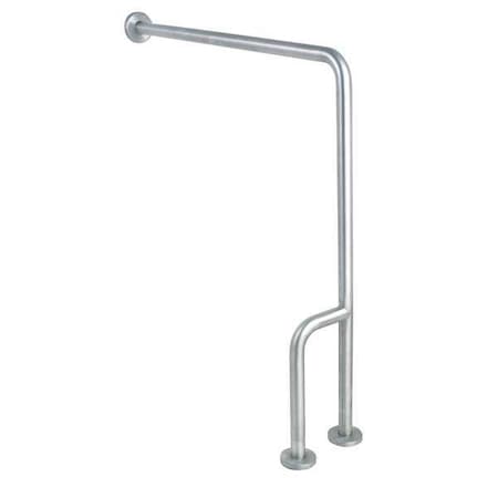 Wall Mounted, Left Grab Bar Floor-to-Wall, 30" L, Stainless Steel, Satin With Textured Finish