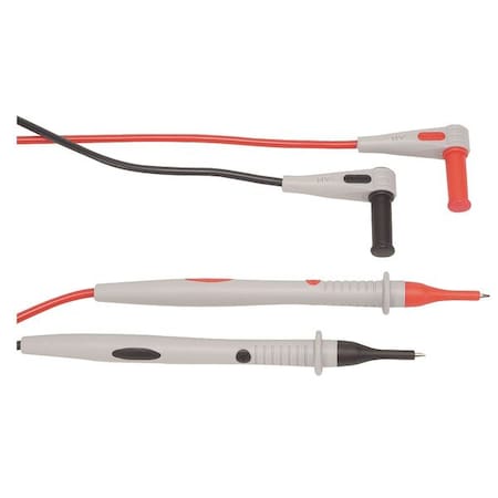 Test Probe Lead, CAT III 1000V, Precision Electronic Probe Set, 3 ft. 3", PVC, Black, Red