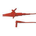 Test Clip Lead, CAT III 1000V, CAT IV 600V, Shrouded Banana Plug, 3 ft., Double Insulation, Red