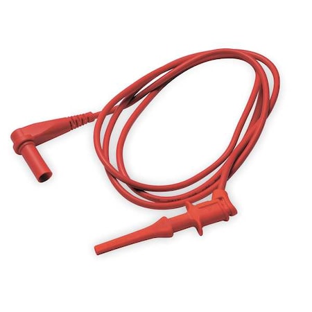 Test Clip Lead, CAT II 300V, Shrouded Banana Plug, 3 ft. 4", Red