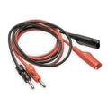 Patch Cord, Alligator Clip and Stacking Banana Plug, 40", Polypropylene, Black, Red