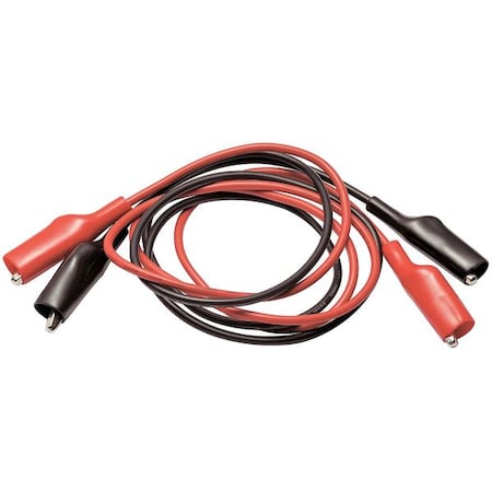 Patch Cord, Alligator Clip on Both Ends, 40", PVC, Black, Red