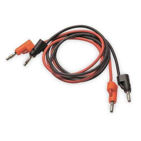 Patch Cord, Stacking Banana Plug on Both Ends, 40", PVC, Black, Red