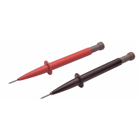 Modular Test Probe, CAT III 1000V, CAT IV 600V, 4mm Banana Socket, 5-13/16", Black, Red