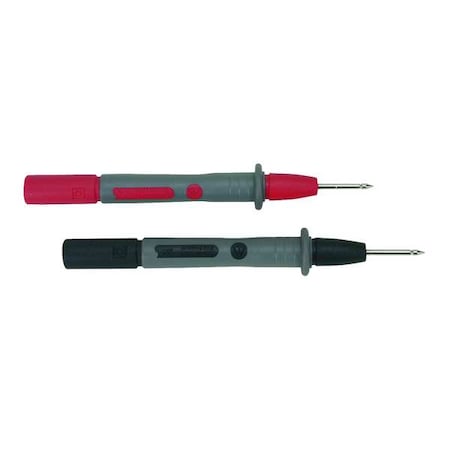 Modular Test Probe, CAT III 1000V, CAT IV 600V, 4mm Banana Socket, 4-5/8", Black, Red