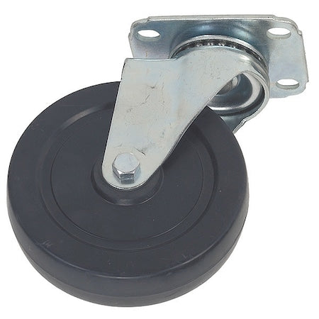 Swivel NSF-Listed Plate Caster, Rubber, 5 in., 200 lb.