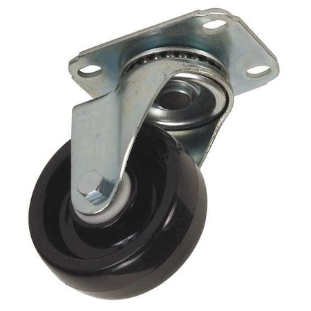 Swivel NSF-Listed Plate Caster, Poly, 3-1/2 in, 250 lb, C