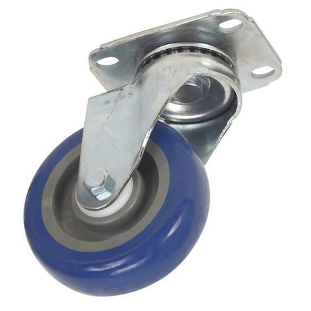 Swivel NSF-Listed Plate Caster, Polyurethane, 5 in, 250 lb.