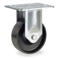 Plate Caster, Rigid, Cast Irn, 5 in, 1400 lb