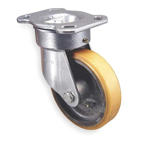 Kingpinless Plate Caster, Swivel, Poly, 4 in., 500 lb