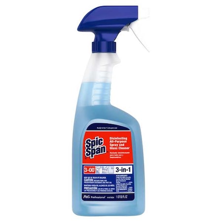 Disinfecting All-Purpose Spray and Glass Cleaner, Trigger Spray Bottle, 32 oz, Unscented, 8 PK