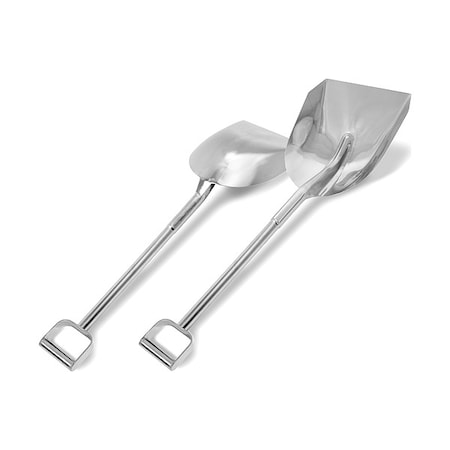 Scoop Shovel, 304 Stainless Steel Blade, 24-1/2 in L Silver 304 Stainless Steel Handle