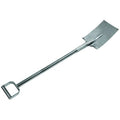 Square Point Shovel, 304 Stainless Steel Blade, 28 in L Silver 304 Stainless Steel Handle