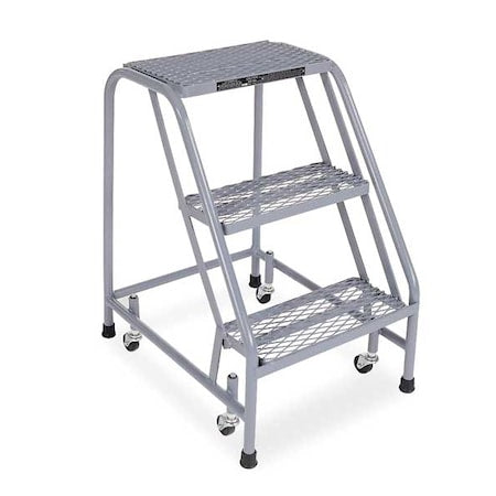 30 in H Steel Rolling Step, 3 Steps, 450 lb Load Capacity