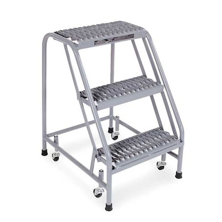 30 in H Steel Rolling Step, 3 Steps, 450 lb Load Capacity