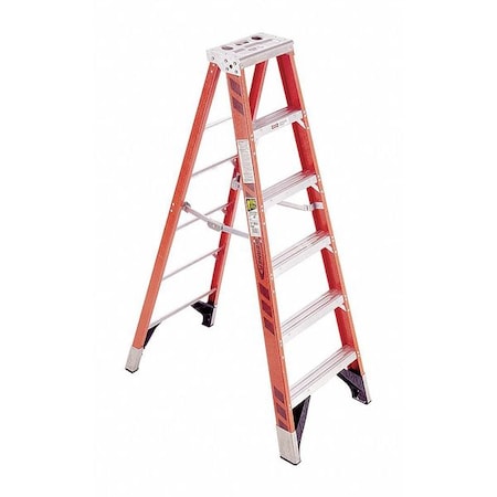 6 ft Fiberglass Stepladder, 375 lb Capacity