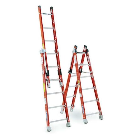 Multipurpose Ladder, Fiberglass, 375 lb Load Capacity