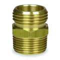 3/4 in x 3/4 in Garden Hose Adapter, Male x Male, 33 mm L, Rigid, Brass
