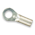 Ring Terminal, #6 Stud Size, 18 AWG, 1,000 V, Bare Insulated, Bare, Crimp Termination Only, 100 PK