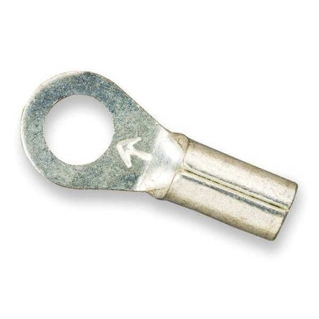 Ring Terminal, #6 Stud Size, 18 AWG, 1,000 V, Bare Insulated, Bare, Crimp Termination Only, 100 PK