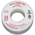 Thread Sealant Tape, Poly-Temp, 1/2 in x 21 ft, White