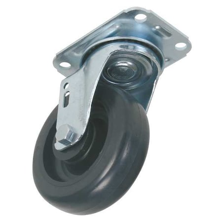 Swivl Plat Castr, Polyolfin, 5 in, 220 lb, D