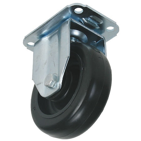 Rigid Plate Caster, Polyolfin, 3 in, 176 lb
