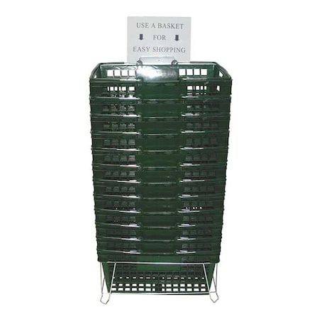 Hand Basket, Green, 18 1/4x 12 1/4, PK12
