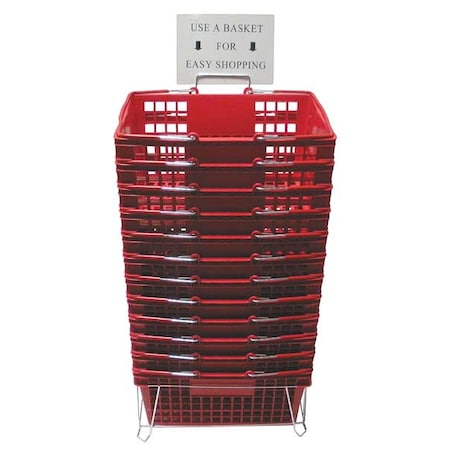Hand Basket, Red, 18 1/4 x 12 1/4, PK12