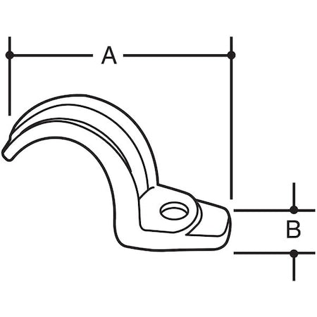 Strap, Conduit; RMC Use, 1 in, Malleable Iron, Zinc Plated