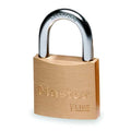 Padlock, Keyed Different, Standard Shackle, Rectangular Brass Body, Steel Shackle, 9/16 in W