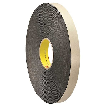 Double-Sided Foam Tape, 1 in W, 36 yd L, 1/16 in, Polyethylene Foam, Double-Sided