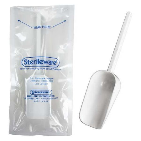 Sampler Scoop, 4 oz, Wht, Polystyrene, PK100