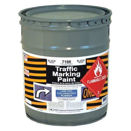 Traffic Zone Marking Paint, 5 Gal., Black, Chlorinated Solvent -Based