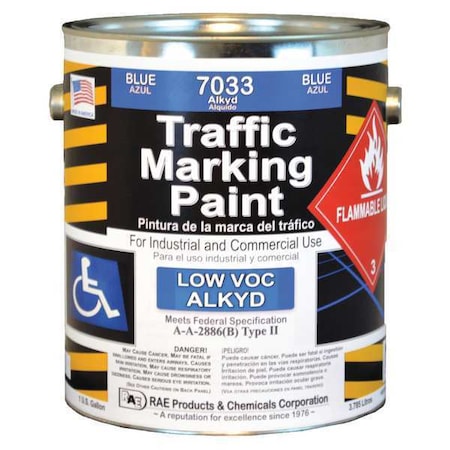 Traffic Zone Marking Paint, 1 gal., Blue, Alkyd Solvent -Based