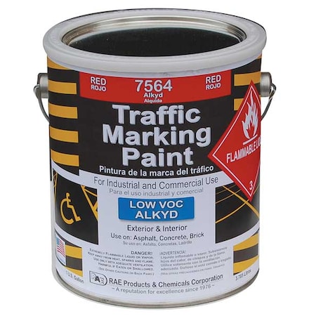 Traffic Zone Marking Paint, 1 gal., Red, Alkyd Solvent -Based