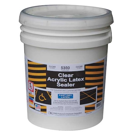 Sealer, 5 gal, Clear, Acrylic, Semi Gloss