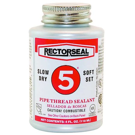 Pipe Thread Sealant 4.8 fl oz, Brush-Top Can, No. 5, Yellow, Paste