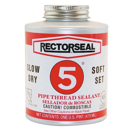 Pipe Thread Sealant 16 fl oz, Brush-Top Can, No. 5, Yellow, Paste