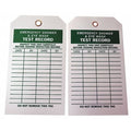 Tag, Emergency Shower & Eye Wash Test, Polyester, 7 in H x 4 in W, White, Rectangle, 10 PK