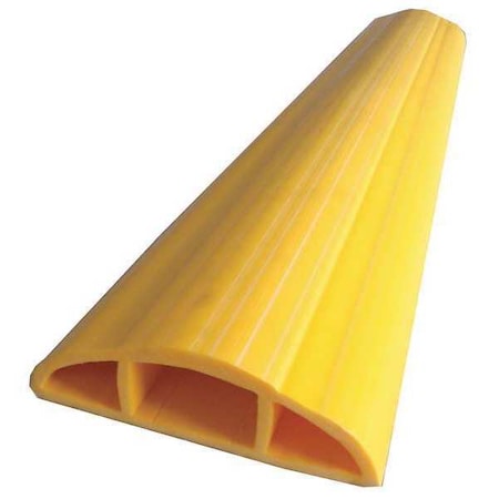 Cable Protector, 1-1/16 in H, 25 ft L, 3-1/4 in W, 1 Channel, PVC, Yellow (Formerly PowerFirst)
