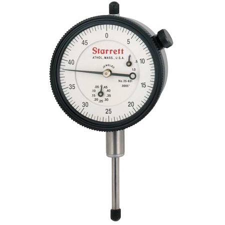 Dial Indicator, 0 to 1 In, 0-50-0