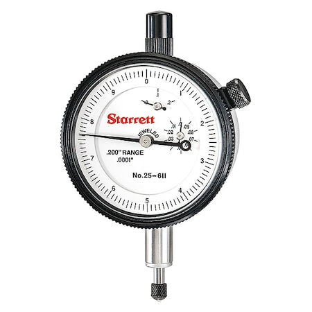 Dial Indicator, 0 to 0.200 In, 0-10
