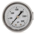 Panel-Mount Pressure Gauge, 0 to 3, 000 psi, 2 in Dial, 1/8 in NPT, Center Back Location
