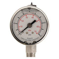 Commercial Pressure Gauge, 0 to 100 psi, 2 in Dial, 1/4 in NPT, Bottom Location