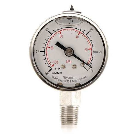 Commercial Vacuum Gauge, +/-3-2-3%, Sil