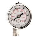 Commercial Pressure Gauge, 0 to 5, 000 psi, 2 in Dial, 1/4 in NPT, Bottom Location
