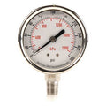 Commercial Pressure Gauge, 0 to 300 psi, 2 1/2 in Dial, 1/4 in NPT, Bottom Location