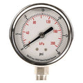 Commercial Pressure Gauge, 0 to 30 psi, 2 1/2 in Dial, 1/4 in NPT, Bottom Location