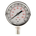 Commercial Pressure Gauge, 0 to 60 psi, 2 1/2 in Dial, 1/4 in NPT, Bottom Location